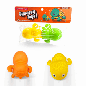 Turtle squeezy toys for kids - soft rubber ocean animal sensory toys in multiple colors