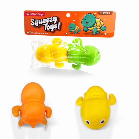 Turtle squeezy toys for kids - soft rubber ocean animal sensory toys in multiple colors