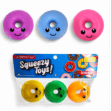 ack of 3 colorful donut squeezy toys for kids by Bafna Toys