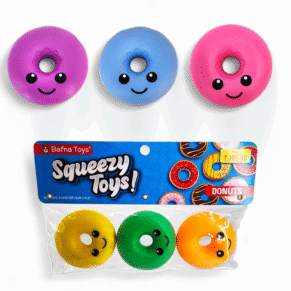 ack of 3 colorful donut squeezy toys for kids by Bafna Toys