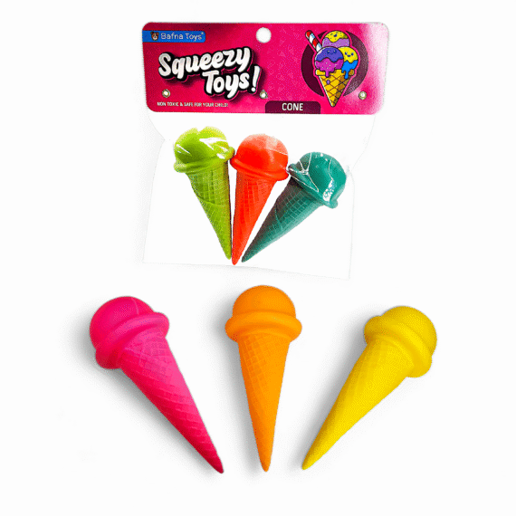Ice Cream Cone Squeezy Toy – Soft, Safe & Fun for Kids | Bafna Toys