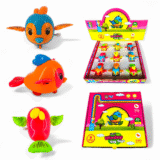 Windup Bird Key Toy in vibrant colors by Bafna Toys