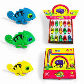 Windup lizard toy for kids – colorful crawling chameleon-style key toys in bulk box from Bafna Toys