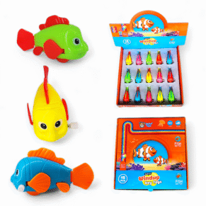 Colorful Fish Windup Toy – 3 fish models with wind-up keys for kids