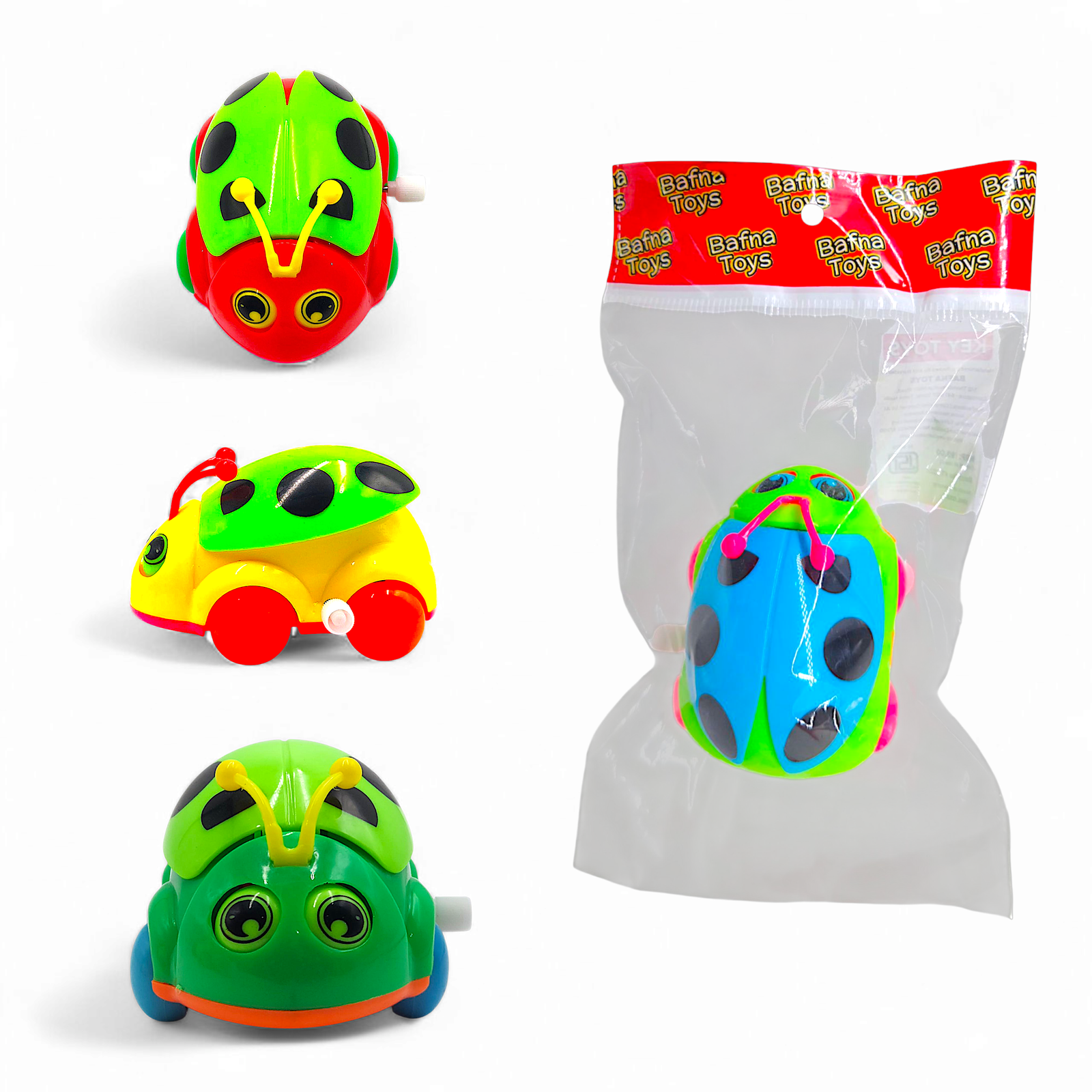 Windup ladybug toy for kids – twist the key and watch it roll