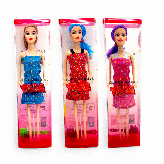 Tara Super Model Dolls in colorful dresses inside pink packaging – Bafna Toys fashion doll collection