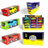 Monster Machine Pull Back Cars in assorted colors with display packaging from Bafna Toys