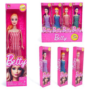Betty fashion doll toy in colorful dresses for girls by Bafna Toys – box pack display