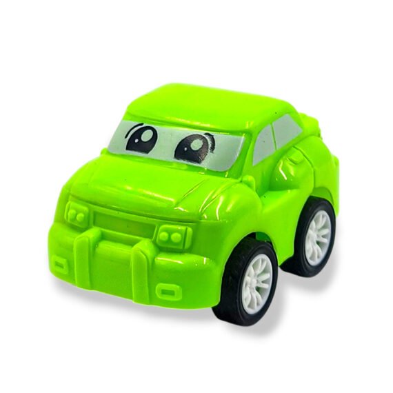 Pullback toy car for kids – green cartoon face model